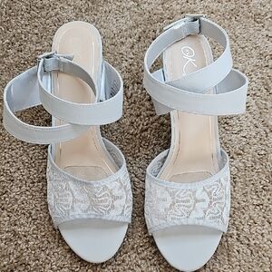 It's OK Elegant Lace Strap Women's Sandals in Gray Size 11m